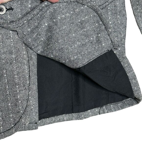 Sandrine Rose Empire Herringbone Wool Blend Blazer Gray Button Women Medium NWT - Picture 10 of 13